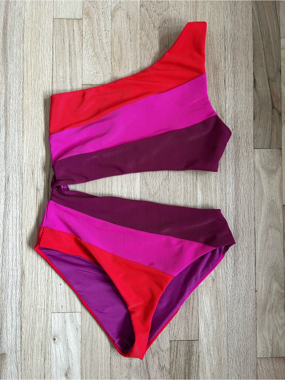 BEACH RIOT joyce one piece swimsuit cutout be mine colorblock pink size M - Picture 6 of 12